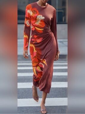 FARM Rio x Anthropologie Floral Jersey Maxi Dress